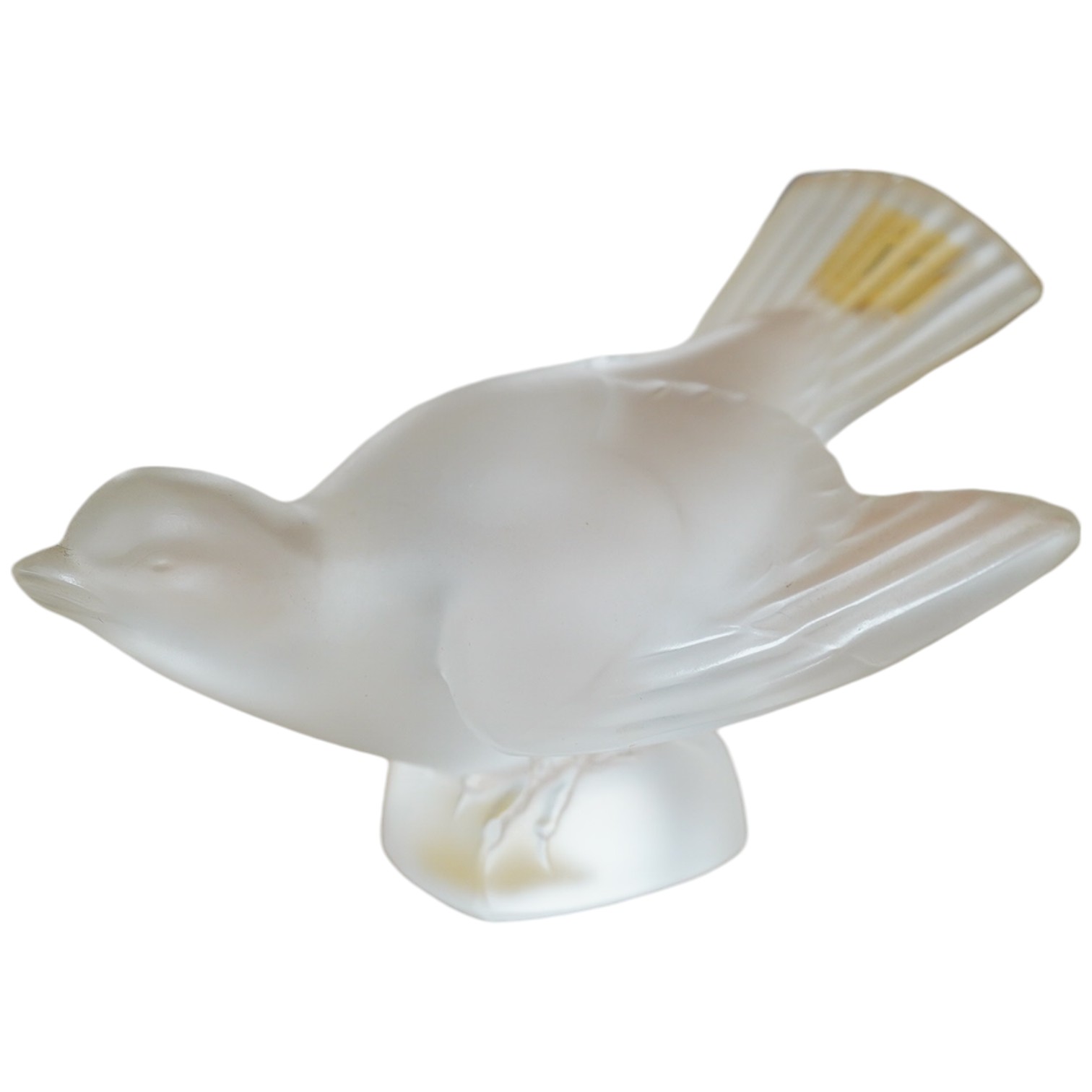 A modern Lalique glass bird, signed to the base, 14cm high. Condition - good